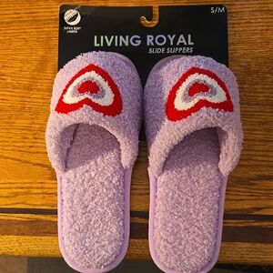 Living Royal Purple Heart Slippers